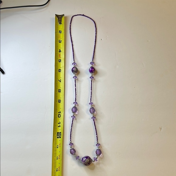 Purple acrylic Beaded Necklace - Picture 5 of 5